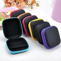 hot sales rectangle portable earphone headphone bluetooth compatible protective storage box pouch