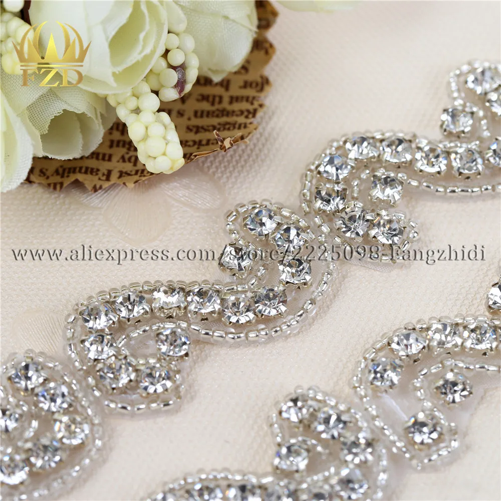 1 ярд Горячая фиксация Кристалл бисера серебряный коготь горный хрусталь
