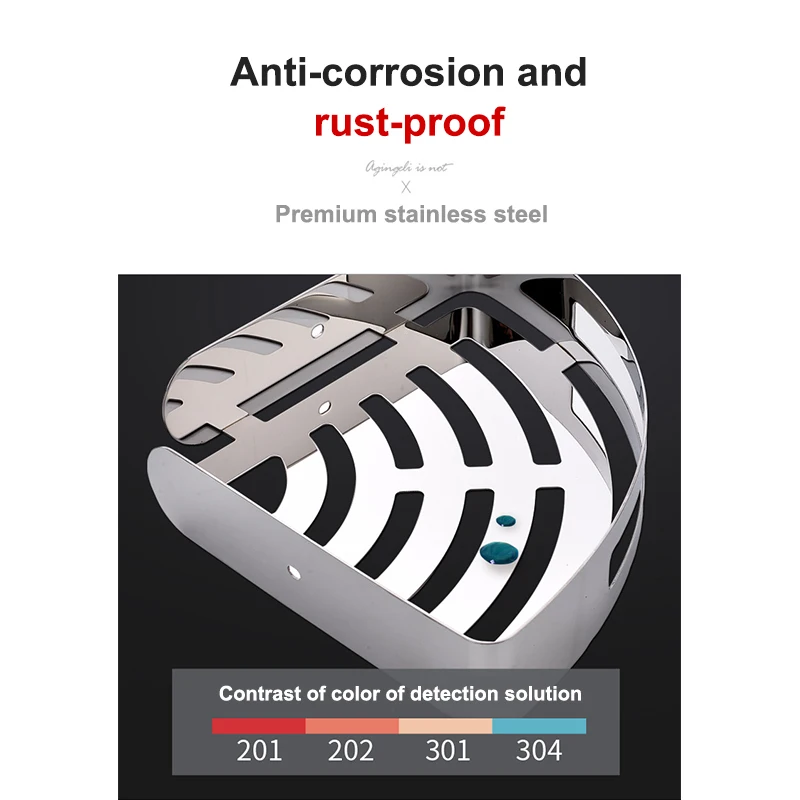 

Bathroom Accessories Wall Shelf Kitchen Organizer Sucker Wall Mounted Stainless Steel Storage Corner Shelf Kitchen No Punch Hook