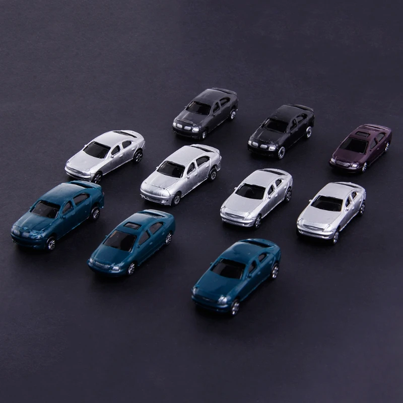 

New 10x 1:100 Painted Model Cars Building Layout HO Scale Model Building Toy XX9E