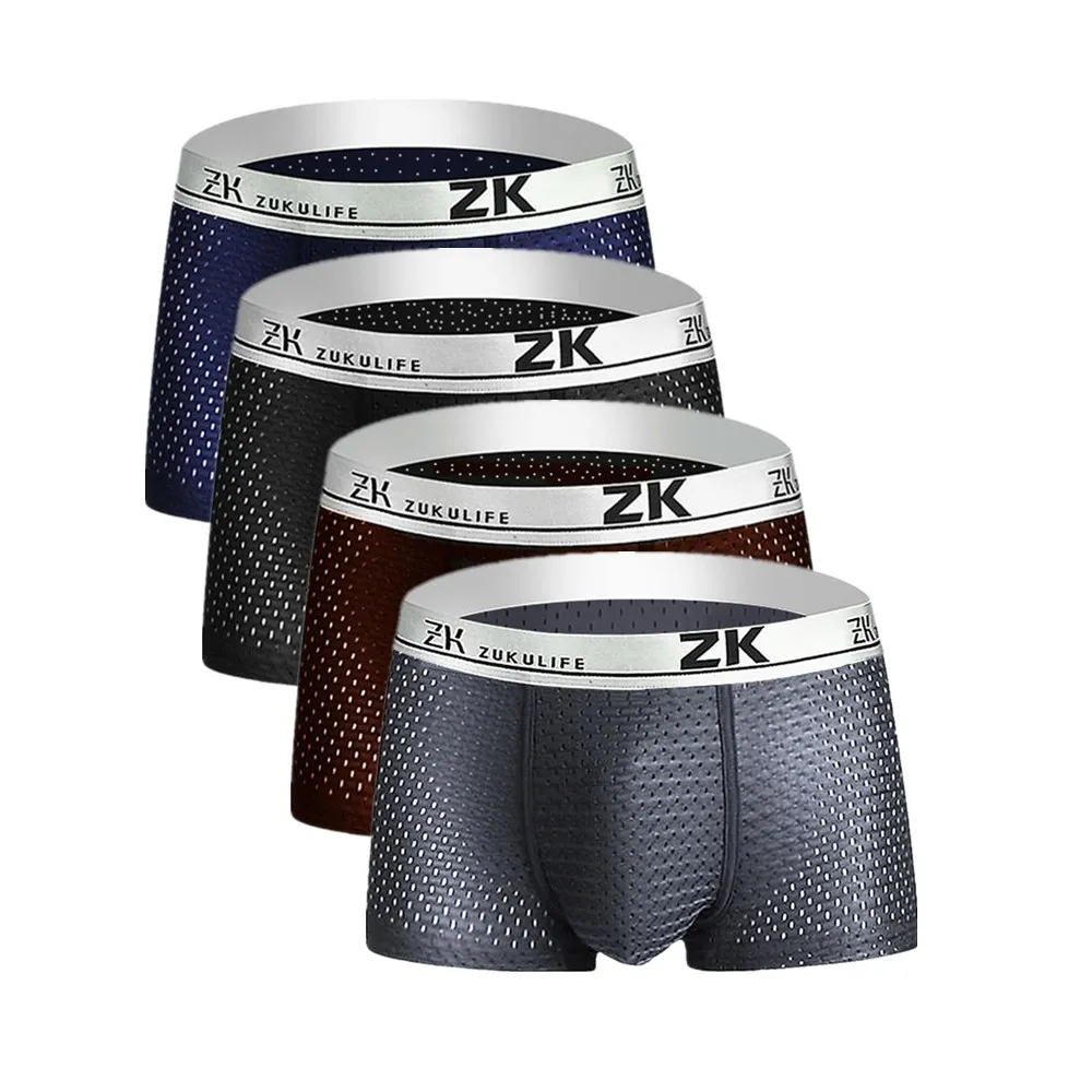 10Pcs/Lot Men Underwear Boxer Shorts Men's Sexy Underpants For Mens Panties Modal Mesh Cuecas Boxer Silk Panties Men Plus Size