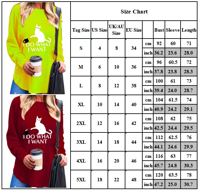 

Womens Loose Letter Printed Long Sleeve Blouse Fashion Casual Pullover Tops