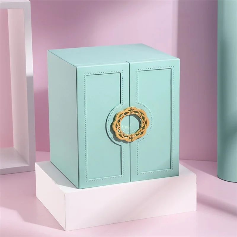 

Jewelry Mint Style Organizer Box Display 5 Layer Large Capacity Double PU Leather Drawer Storage Box Cases for Earrings Necklace