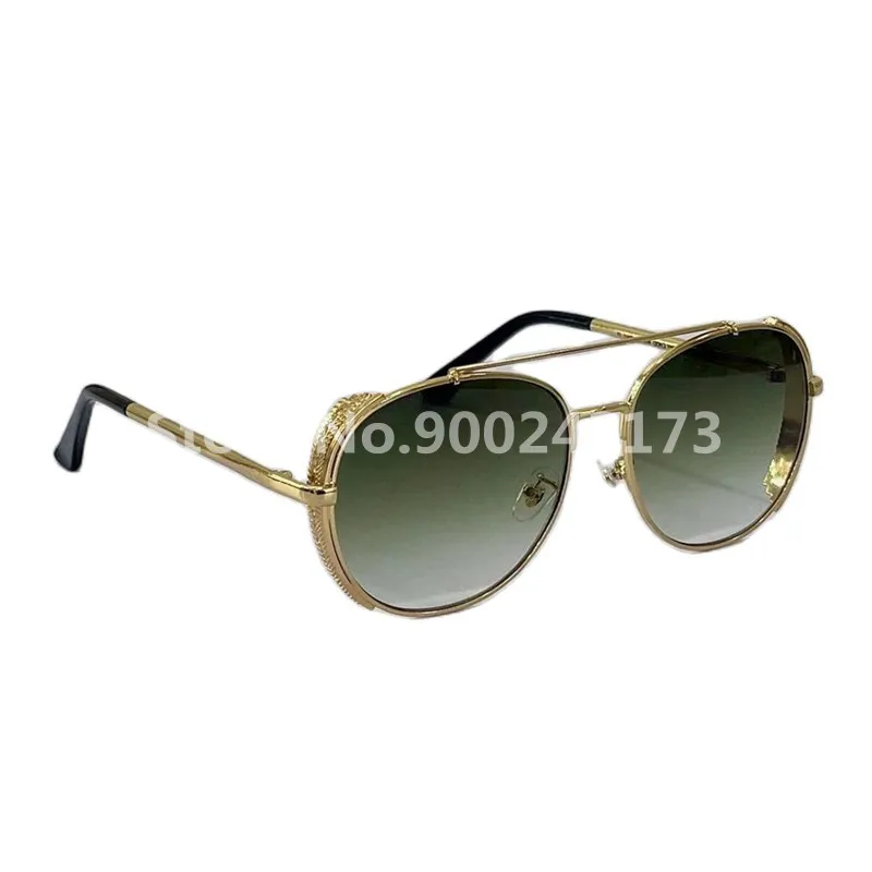 

Luxury Brands Pilot Oval Sunglasses Women Retro Gold Frame Summer Female Sun Glasses Metal Full Frame UV400 With Original Box