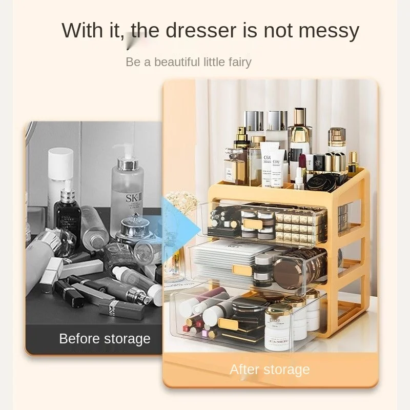 Настольная коробка для хранения косметики прозрачный ящик тип помады полка