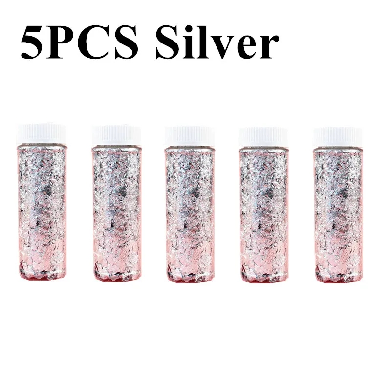 5PCS Silver 2g 5 шт. инструменты для украшения торта съедобная Золотая трансферная бумага Schabin хлопья 2 г 24 к Золотые декоративные блюда для шеф-повара искусство шоколада - Цвет: 5PCS Silver 2g