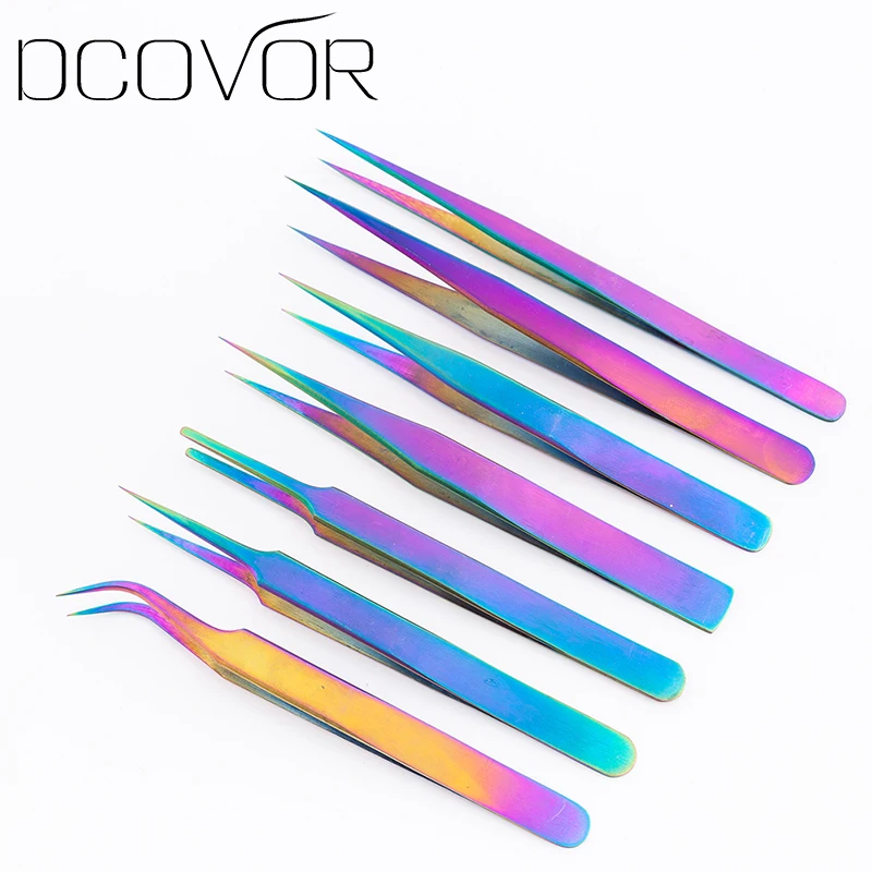 1 шт. изогнутые прямые пинцеты Радужное наращивание ногтей декор для удаления
