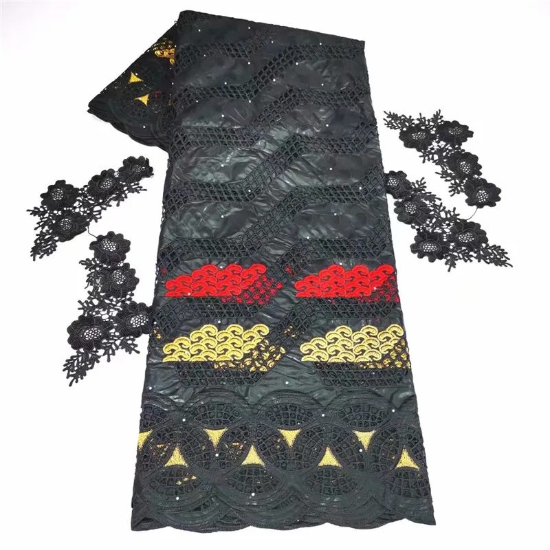 

FASHION style eyelet nigerian hollow out bazin riche lace fabric for women party dress sewing TY9102