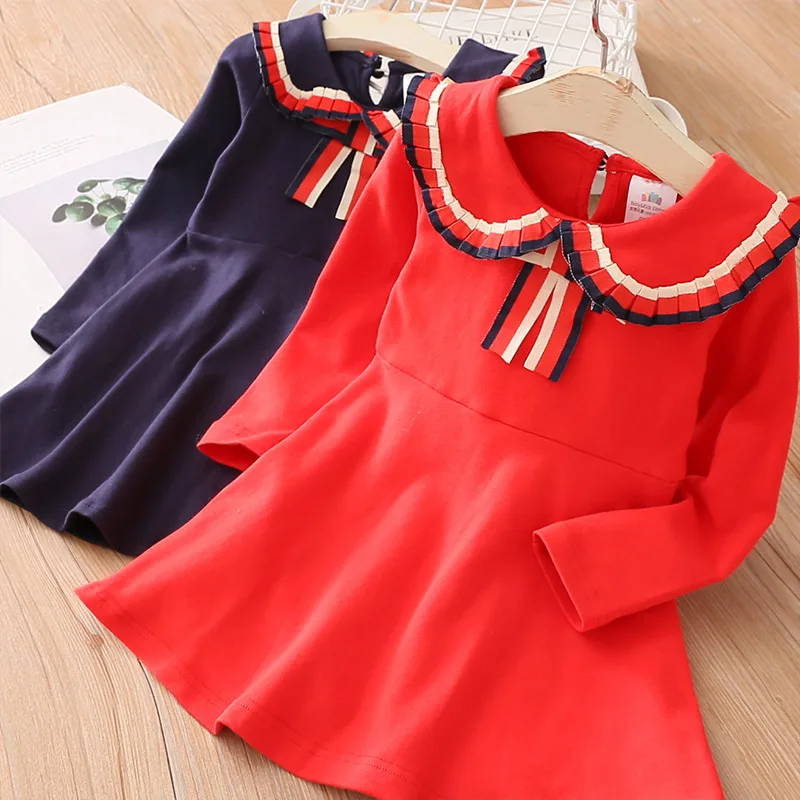 

Baby College Wind Dress 2020 Autumn New Children's Clothing Girls Children's Long Sleeve Dress Qz-5486