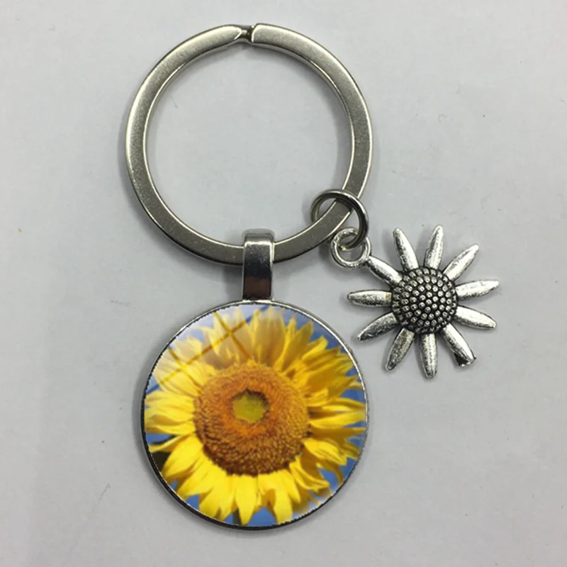 Подсолнух Хрустальный брелок Подвеска Маргаритка стеклянный кабошон подвеска