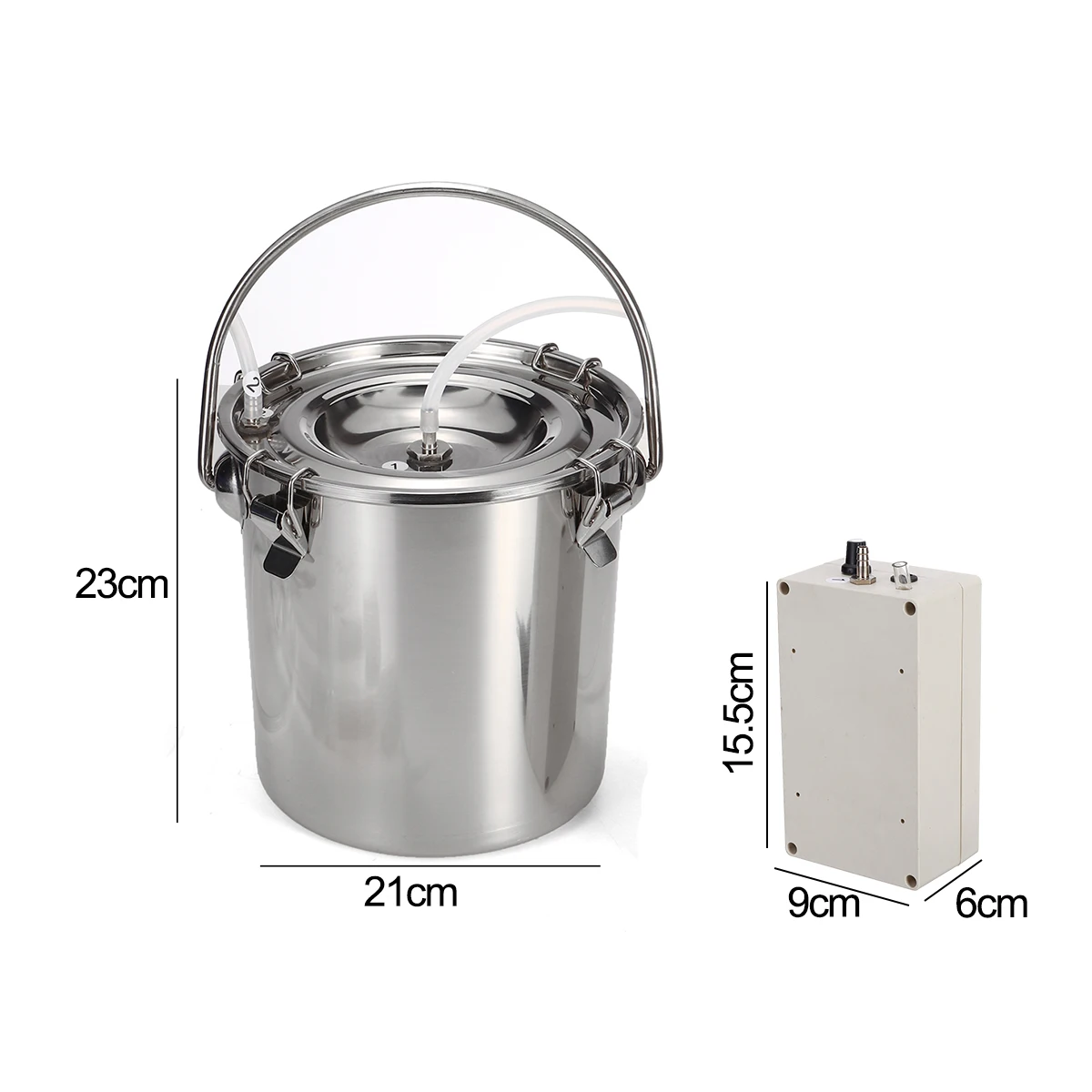 

5L Electric Milking Machine Stainless Steel Bucket Pulsating Milking Machine for Farm Cows Cattle Goat Vacuum Pump Bucket