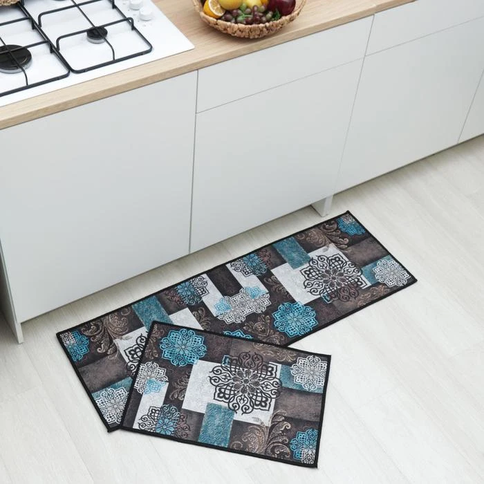 Set of mats for bath and toilet Dolyan Tsveta 2 pcs: 40 × 60 45 120 cm home the bathroom kitchen Products Household Merchandises Garden | Дом и