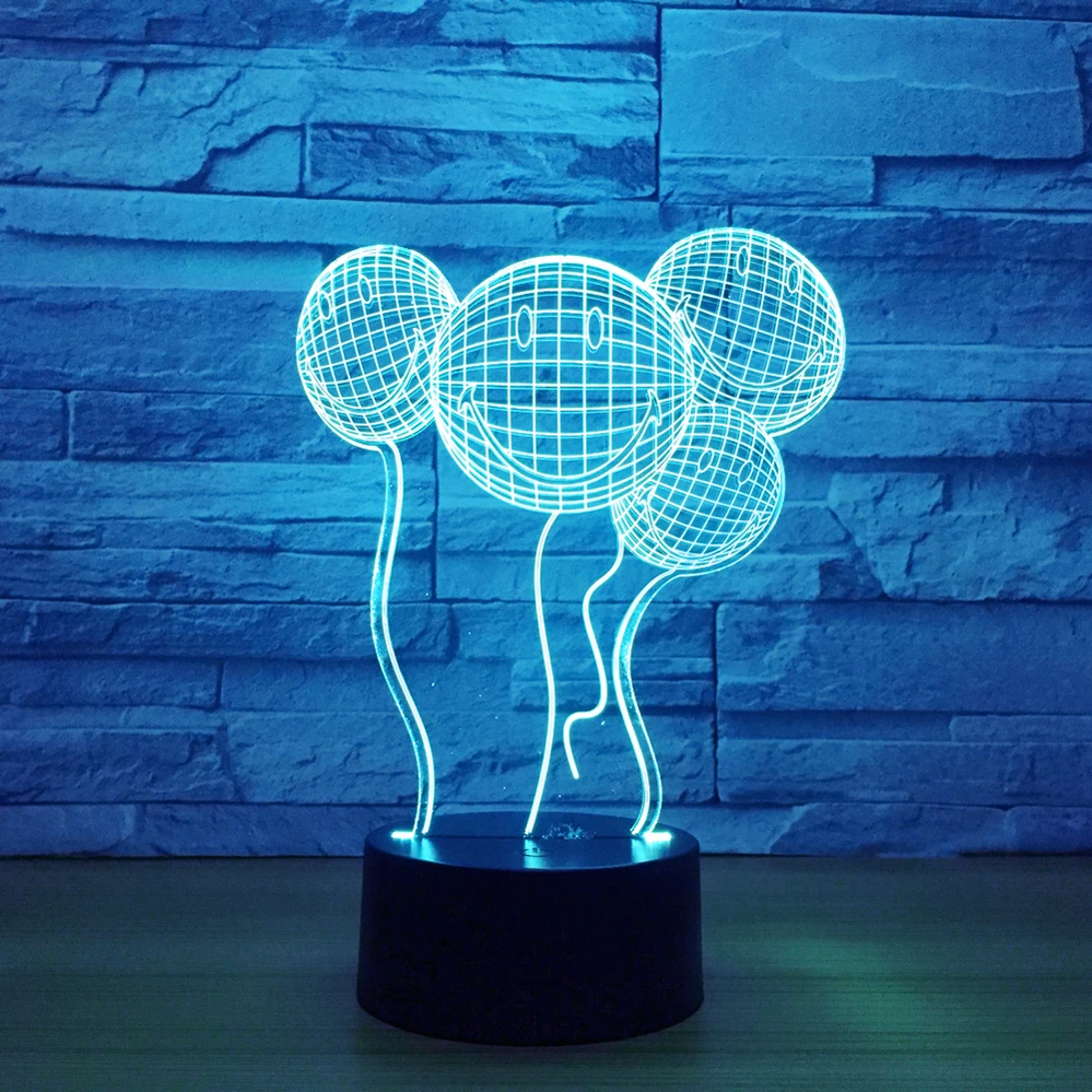 USB светодиодный акриловый 3D ночник на заказ цветной трехмерный Ночной светильник