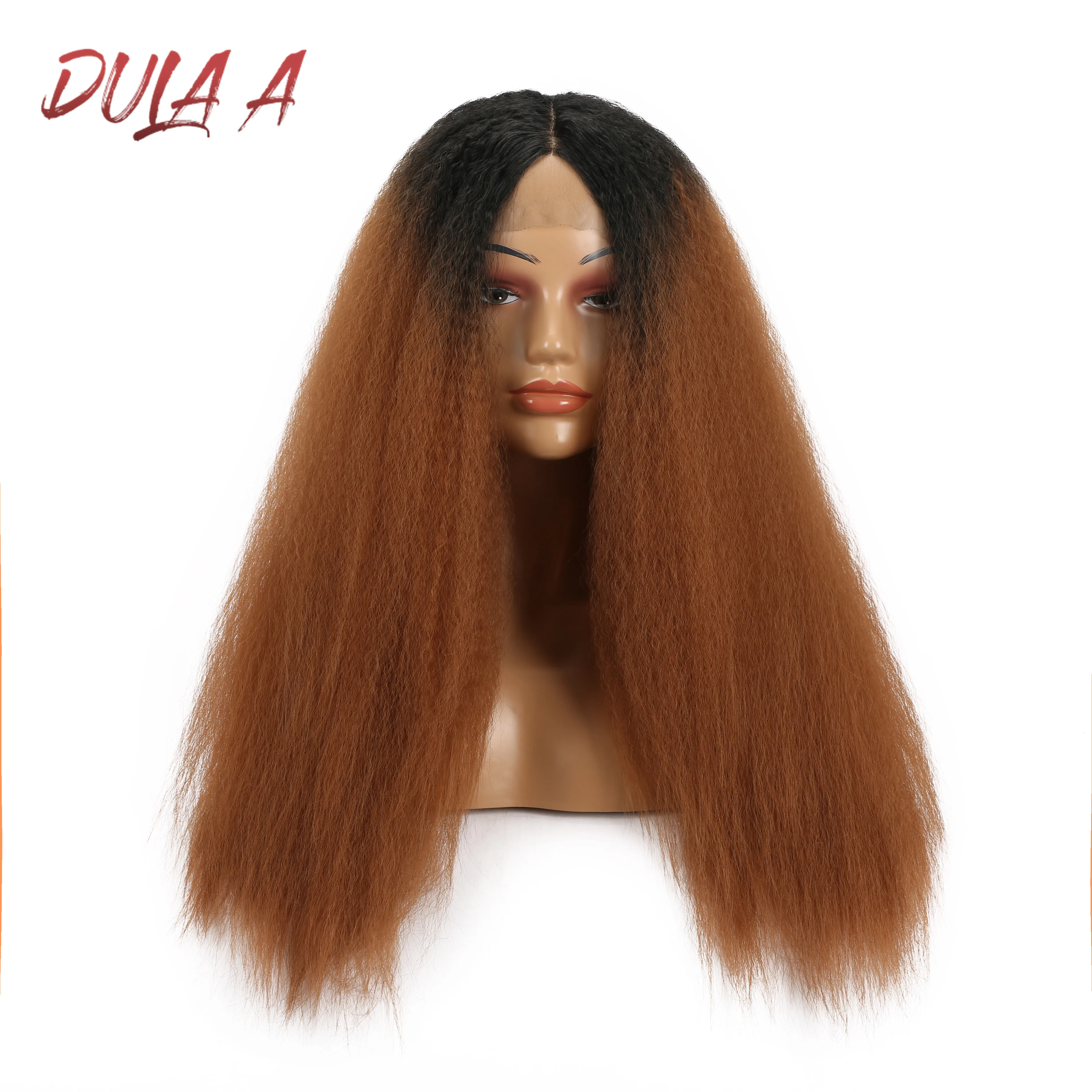 Dula A синтетические кружевные передние парики для черных женщин Yaki прямые длинные