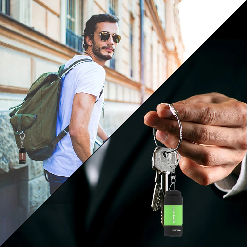 Мини-вспышка светильник карман брелок флеш светодиодный зарядка через USB бликов