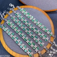 kjjeaxcmy fine jewelry 925 sterling silver inlaid natural emerald popular girl new hand bracelet support test chinese style