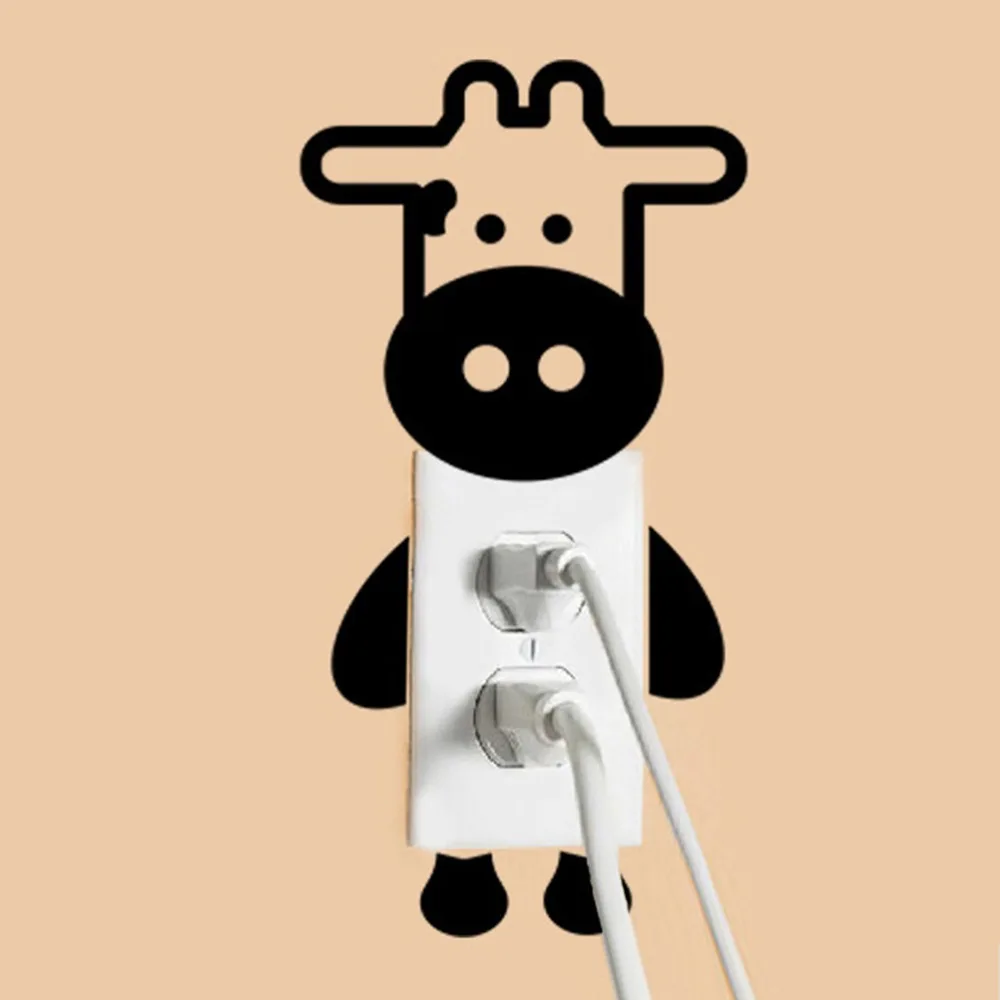 

1 Pcs Diy Leuke & Grappige Dier Koe Schakelaar Stickers Behang Decoreren Slaapkamer Home Decoratie