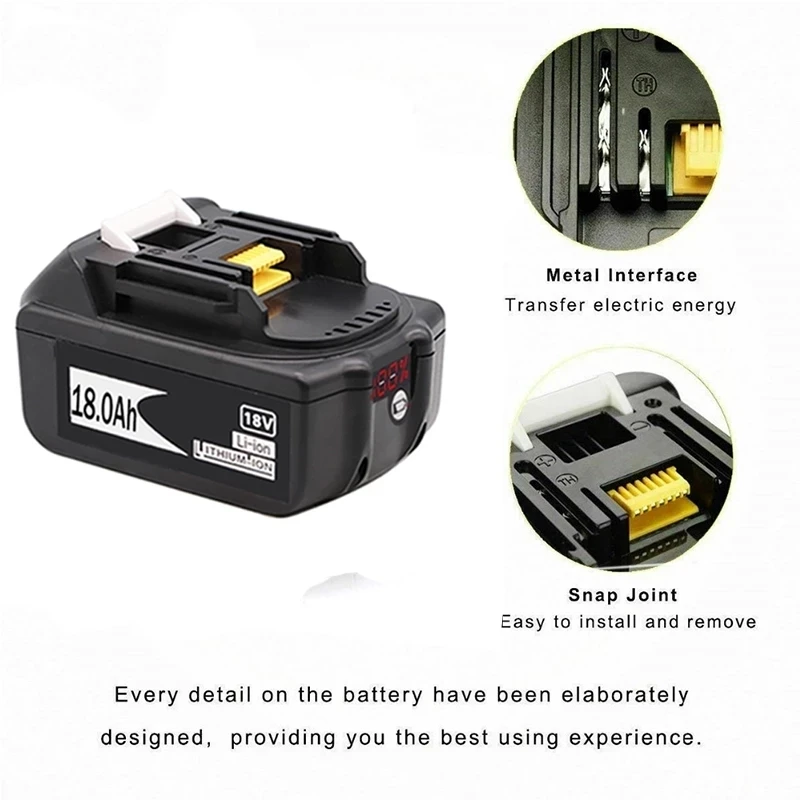 Последняя обновленная аккумуляторная батарея BL1860, 18 В, 18000 мАч, литий-ионная, для Makita 18v BL1840 BL1850 BL1830 BL1860B LXT 400.