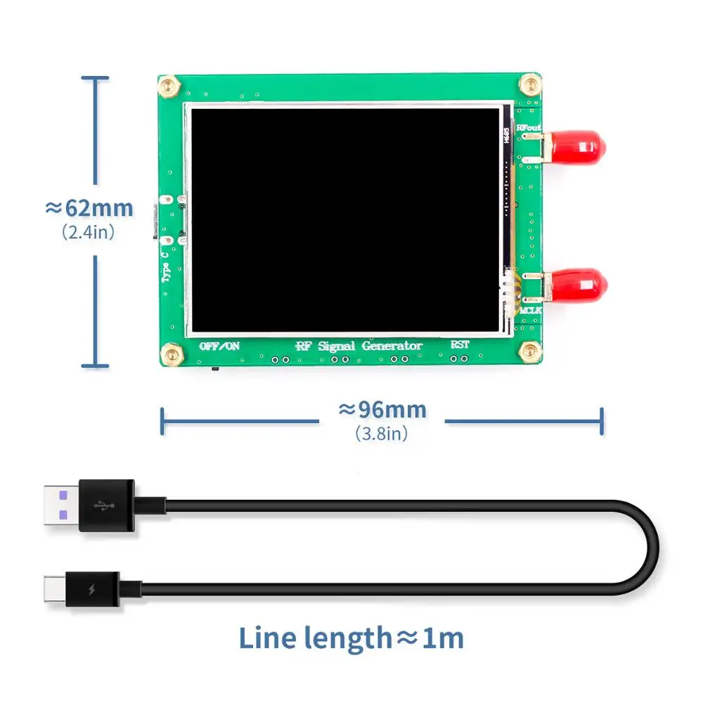 

35-4400M ADF4351 RF Signal Source Signal Generator Wave / Point Frequency Press Sn LCD Display Control