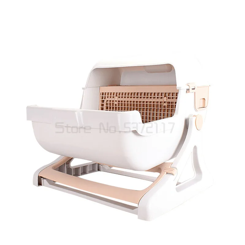 

Большой полуавтоматический туалет для кошек полузакрытый ящик коробка для чистки кошачий Туалет мебель товары для домашних животных