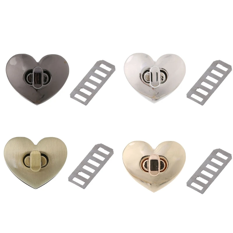 

Heart Shape Clasp Turn Lock Twist Lock Metal Hardware For DIY Handbag Bag Purse