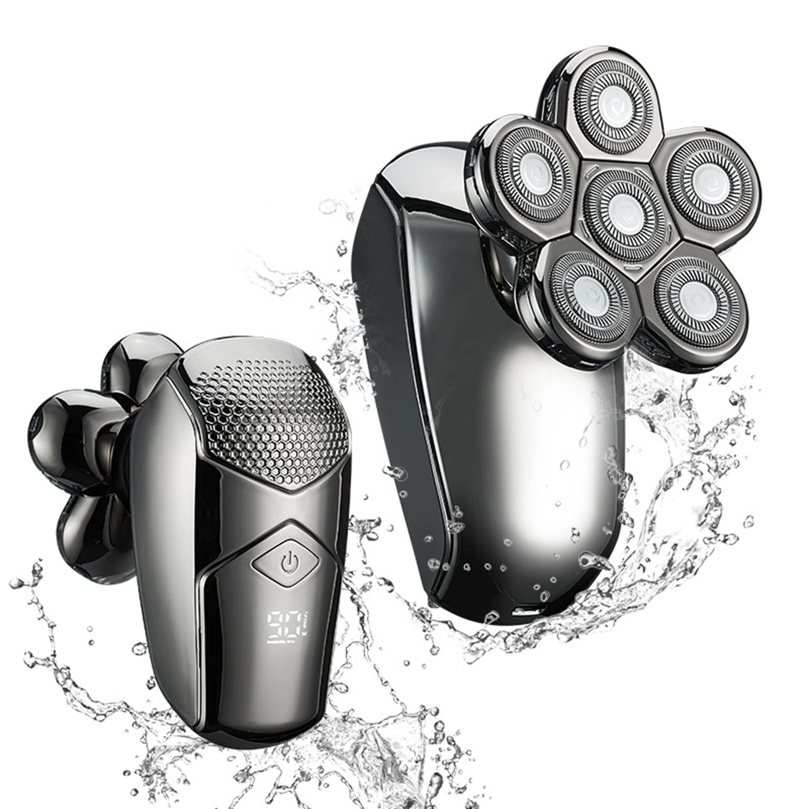 

Portable Shaver Men's Whole Body Wash Electric Shaver Six-Bade Head Shaver Multifunction LCD Digital Display Shaver Set Razors