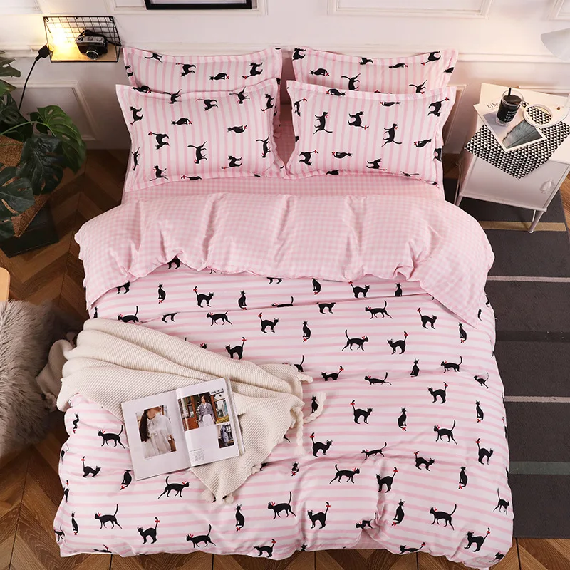 

Комплекты постельного белья с мультяшным животным принтом, высококачественные дышащие комплекты постельного белья из 4 предметов, пододея...