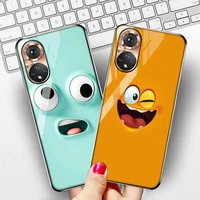 tempered glass honor 50 case for huawei honor 9 10 50 lite 20 30 pro 8a 8x 8s 9a 9c 9x case smile face funda honor50 pro nova 5t