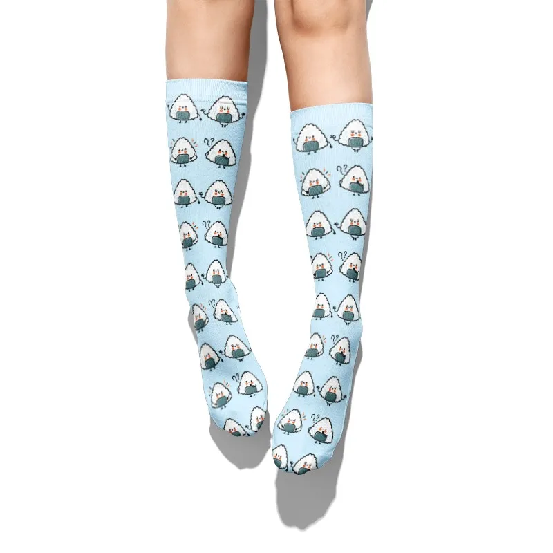 Носки женские хлопковые с рисовыми шариками милые носки в стиле Харадзюку