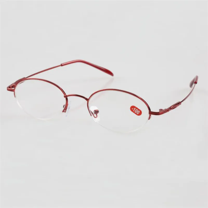 Очки для близорукости M024 женщин готовые очки с металлической полуоправой