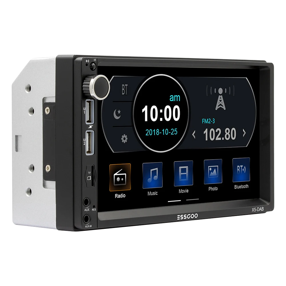 

Auto Audio Central FM Car Stereo X5-DAB Double 2 DIN Car Stereo 7 inch Bluetooth AUX-Input USB RDS AM FM Radio
