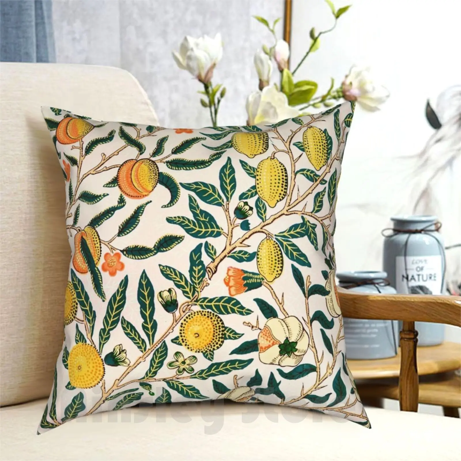 

Fruit Or Pomegranate-William Morris Pillow Case Printed Home Soft DIY Pillow cover William Morris Floral Pattern Morris