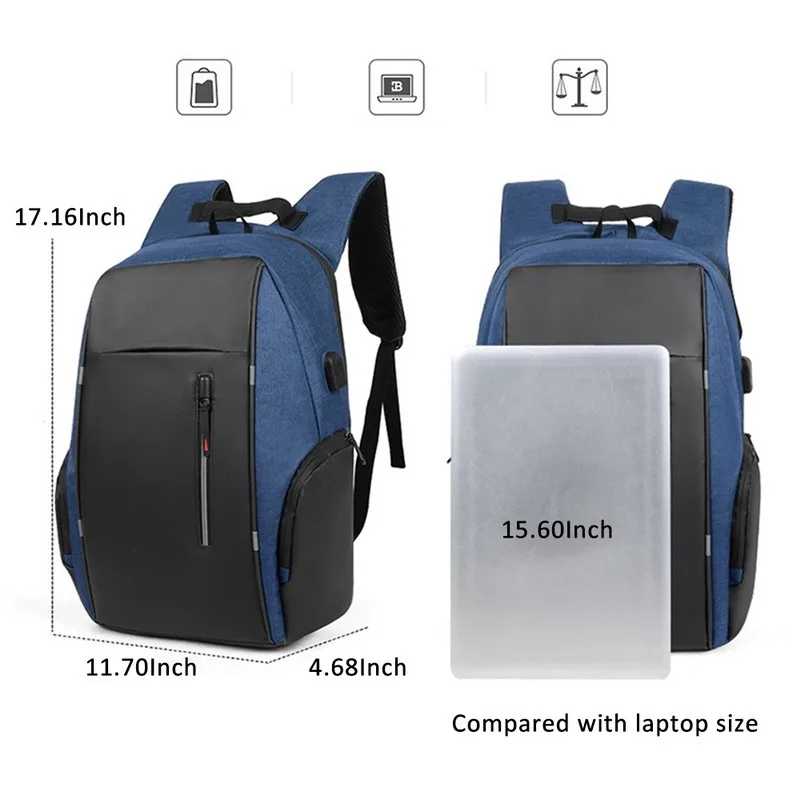 

Backpack Men USB Charging Waterproof 15.6 Inch Laptop Casual Oxford Male Business Bag Large Capacity Computer Notebook Backpacks