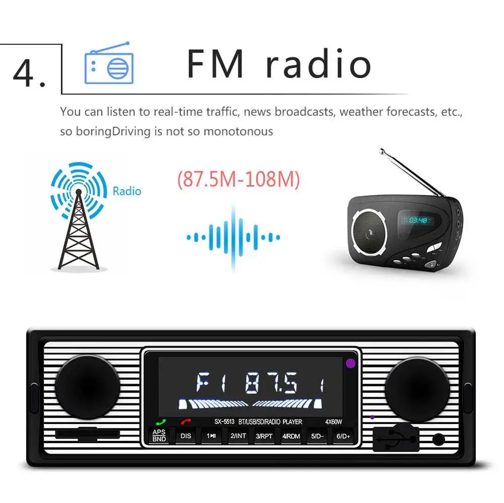 Автомобильный стерео Bluetooth громкой связи гарнитура для авто светодиодный