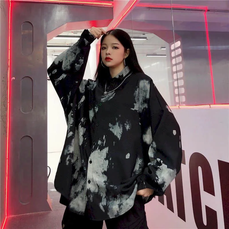 Рубашка с длинными рукавами простая рубашка галстуком краской для ранней осени