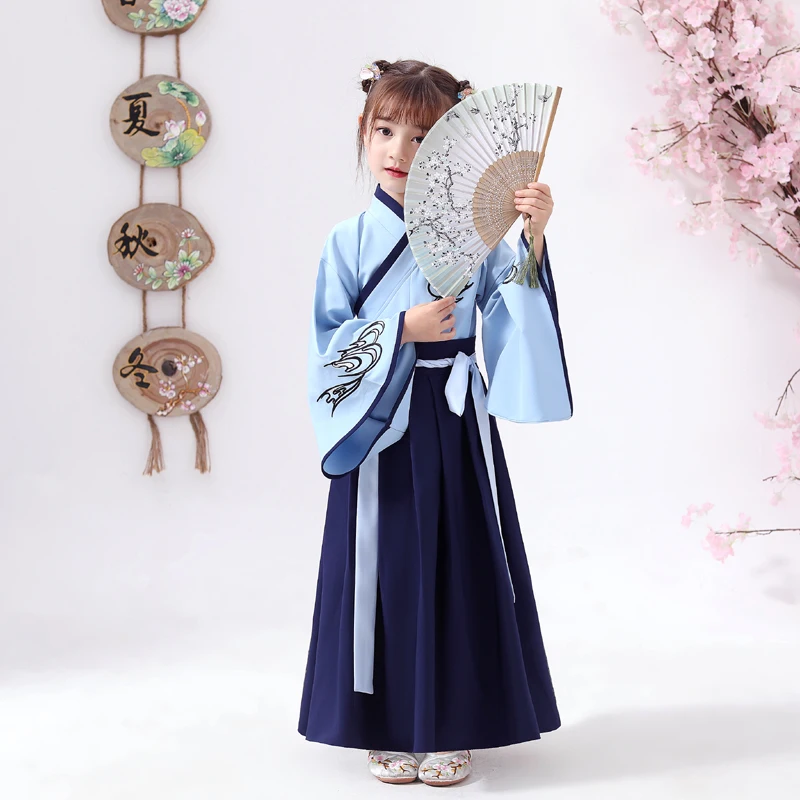 Костюм хан фу для мальчиков и девочек 2 шт. детский драматический халат