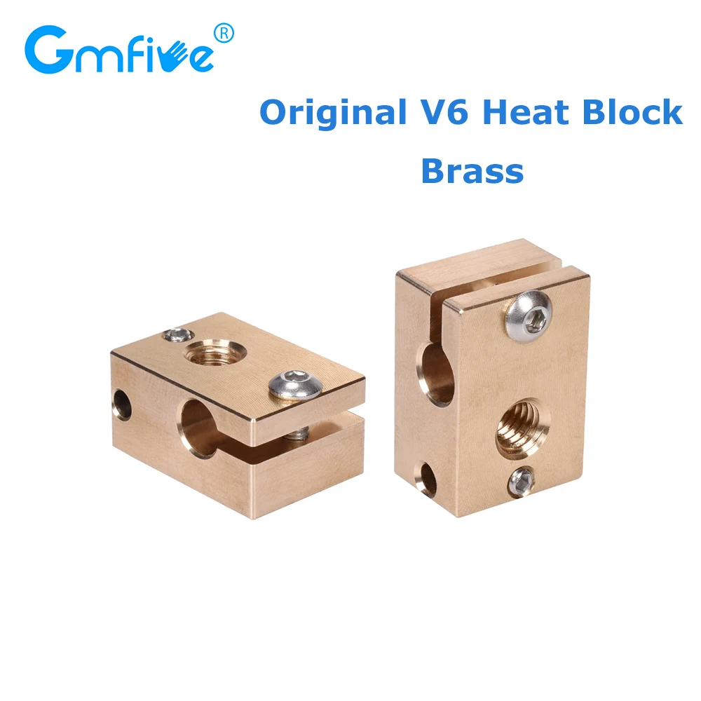 

Блок нагревателя GmFive V6, оригинальный медный латунный тепловой блок для E3D V6 Hotend Nozzle, силиконовый носок для BMG Titan, запчасти для 3D-принтера