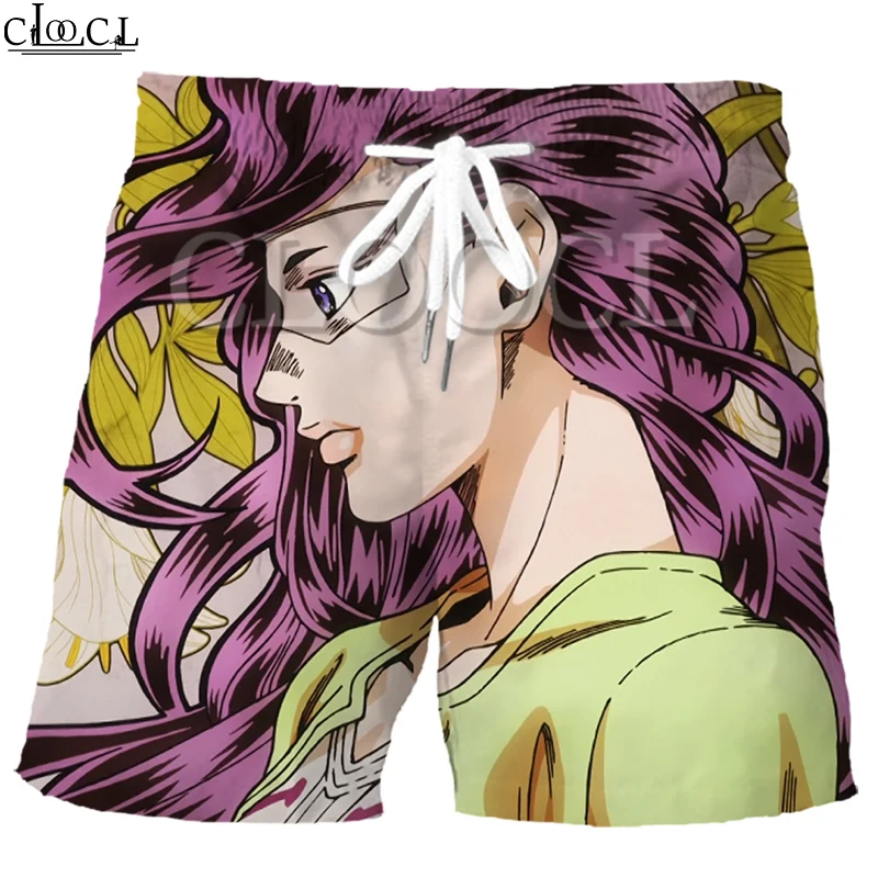 

CLOOCL Anime Jojo's Bizarre Adventure Diamond Fashion Drawstring 3D Print Harajuku Summer Elastic Waist Casual Short Pants