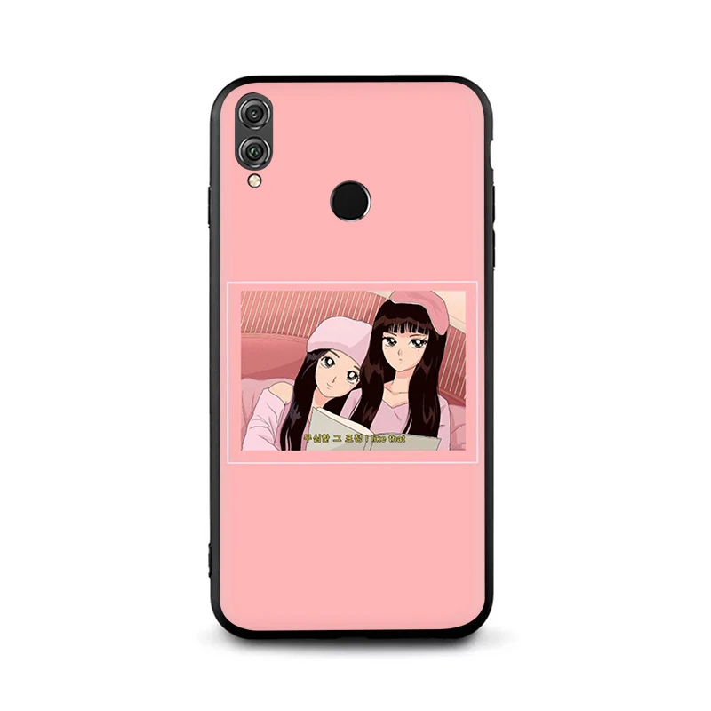 B6 EWAU Japanese Anime Aesthetic Friend Silicone phone case for Huawei Honor 6A 7A Pro 7C 7X 8X 8 9 Note 10 Lite view 20 9X Pro - Color: B6