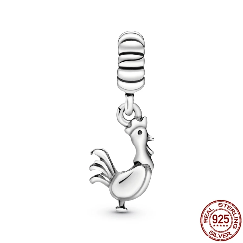 

100% Real 925 Sterling Silver Zodiac-Chicken Fit Original 3mm Bracelet&Bangle Making Fashion DIY Jewelry For Women