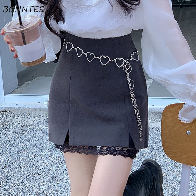 

Мини-юбки женские кружевные серые пикантные Повседневные в Корейском стиле женская одежда Харадзюку кавайная универсальная облегающая ул...