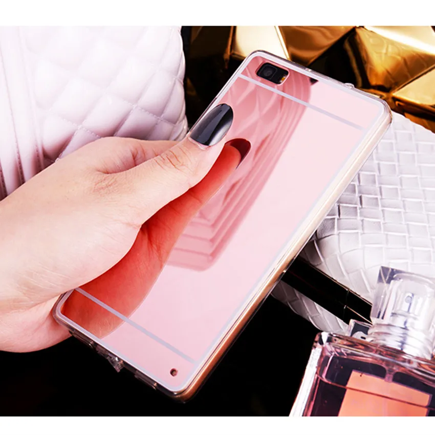 Rose Gold Чехол upaitou для huawei P30 P20 Pro P10 P9 P8 Plus Lite, роскошный зеркальный чехол для huawei P8Lite ALE-L21, двойной тонкий ТПУ чехол - Цвет: Rose Gold