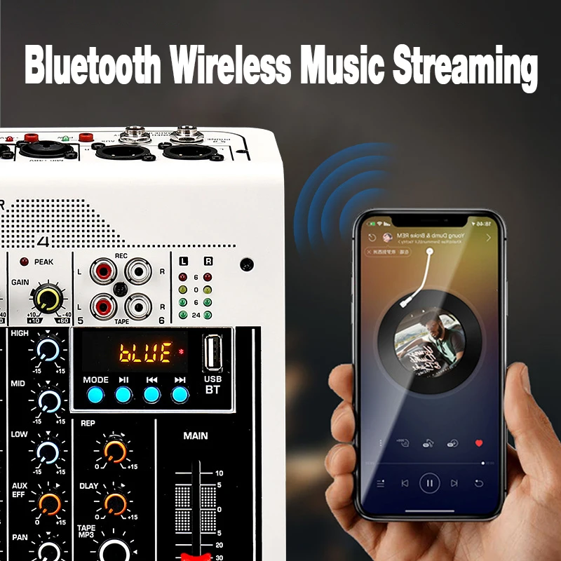 Профессиональный 6 канальный микшер с Bluetooth микшерная диджейская консоль