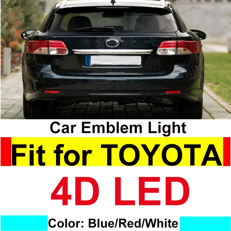 Светодиодная Эмблема 4D на задний багажник автомобиля для TOYOTA RAV4 REIZ PRADO COROLLA CROWN YARIS
