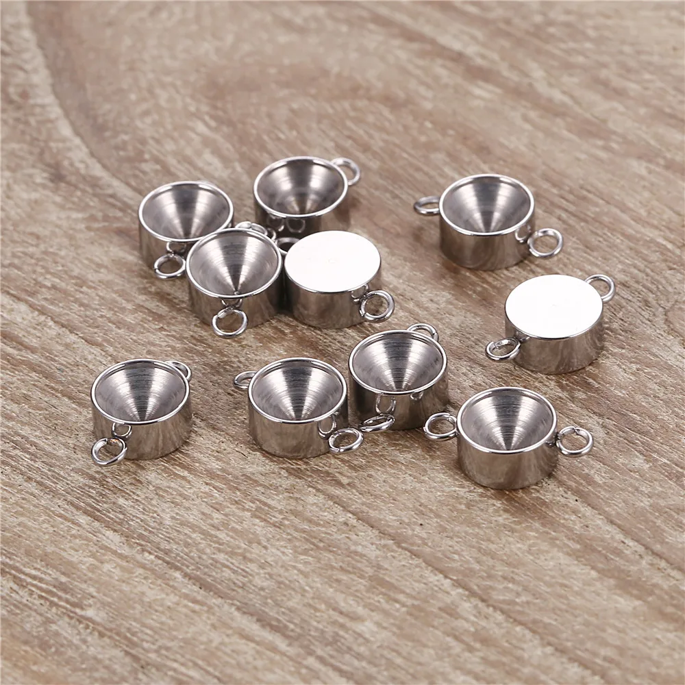 

20PCS/Lot Stainless Steel Round Blank Cabochon Setting Base Rhinestone Crystal Round Setting Base For Diy Jewelry Making