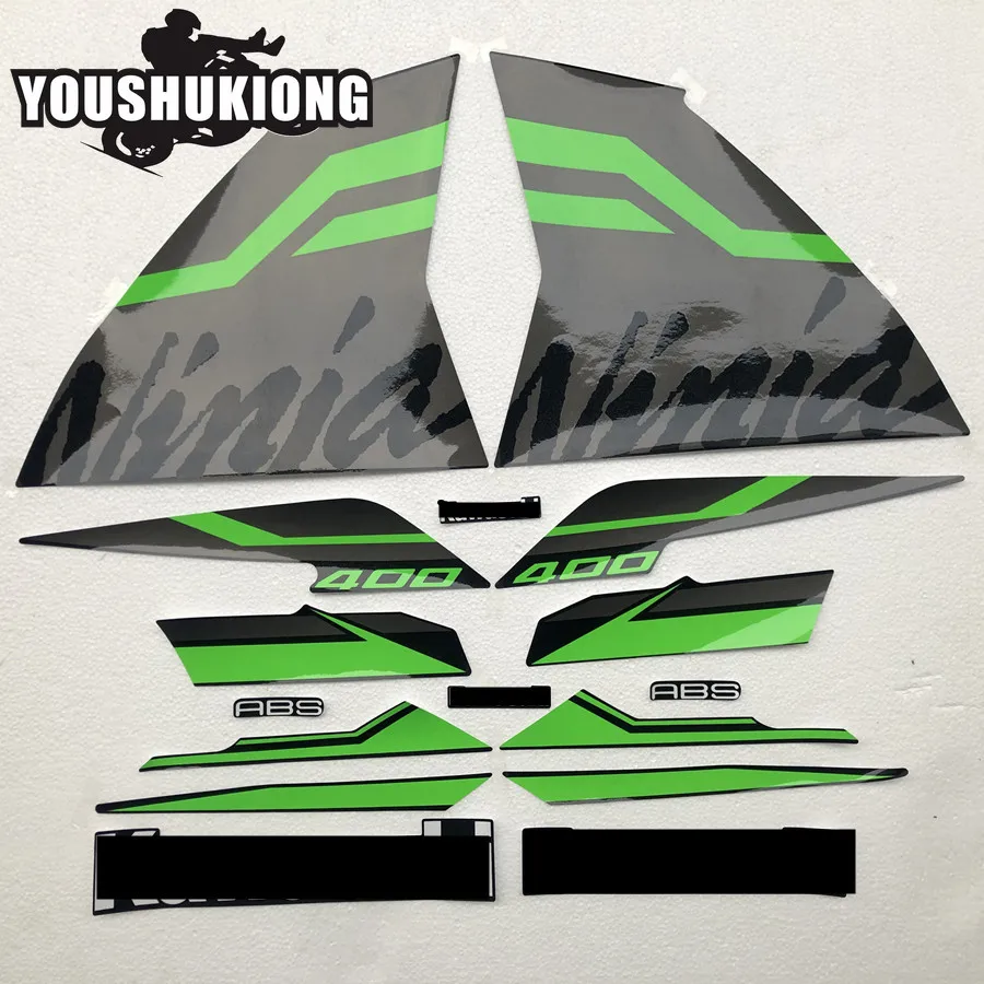 

3 color Motorcycle Whole Car Fairing Sticker Decals Kit for NINJA400 NINJA 400