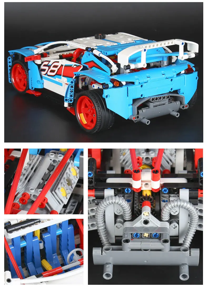 20077 1085 шт. серия Technic Car совместима с 42077 ралли автомобиль набор строительных блоков кирпичи развивающие детские автомобильные игрушки подарки