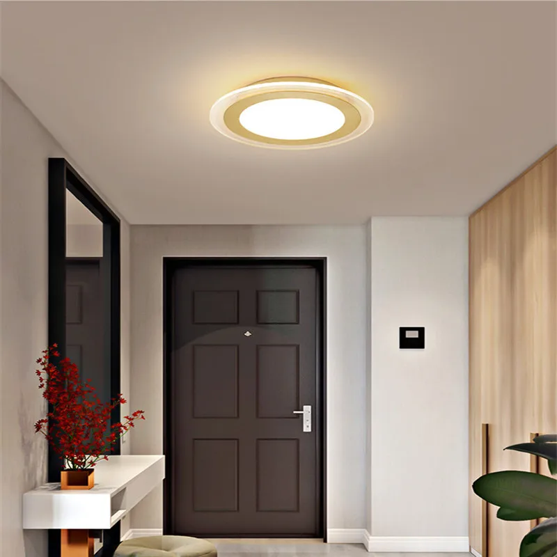 New Trend LED Ceiling Light Simple Modern Aisle Light Personality Creative Entrance Light Home Garden Golden Light