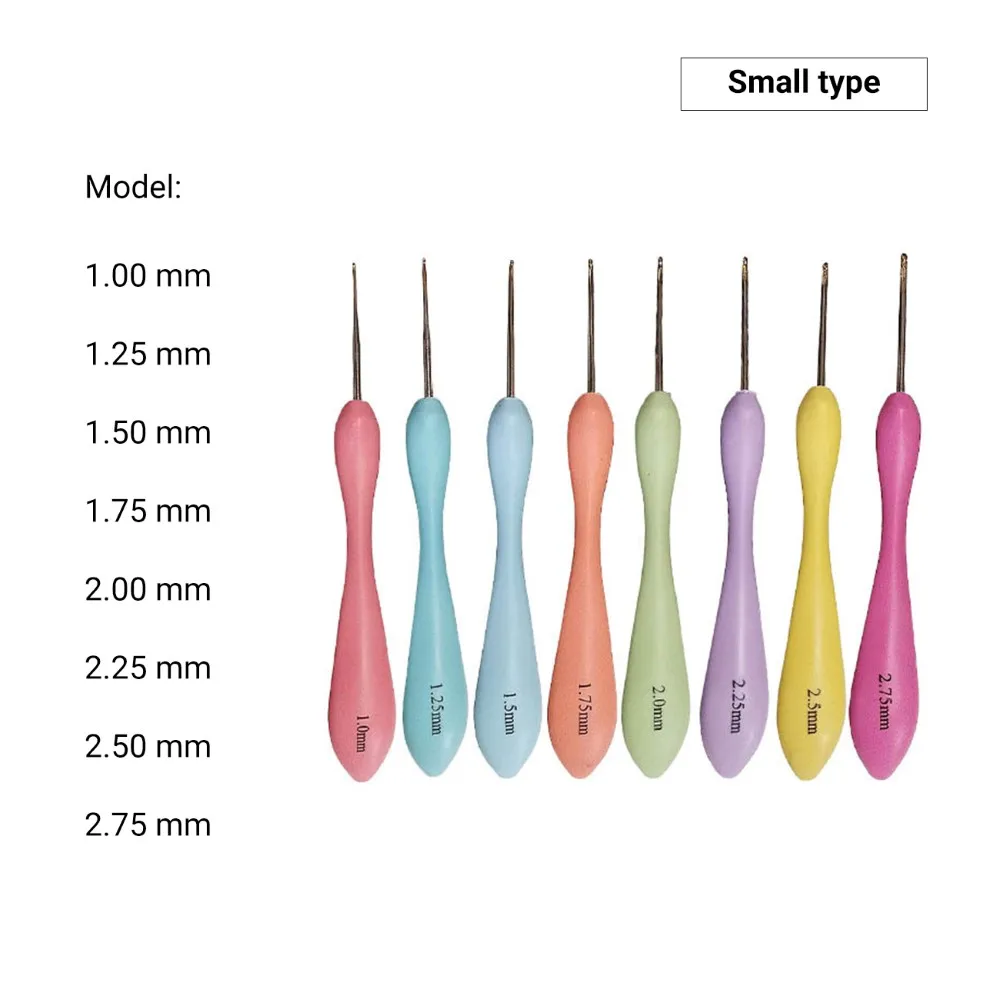 

8pcs Crochet Hook Set, TPR Handle Lace Sweater Chunky Knitting Needle Kit DIY Handmade Craft Weaving Tools 1-2.75mm/2.5-6mm