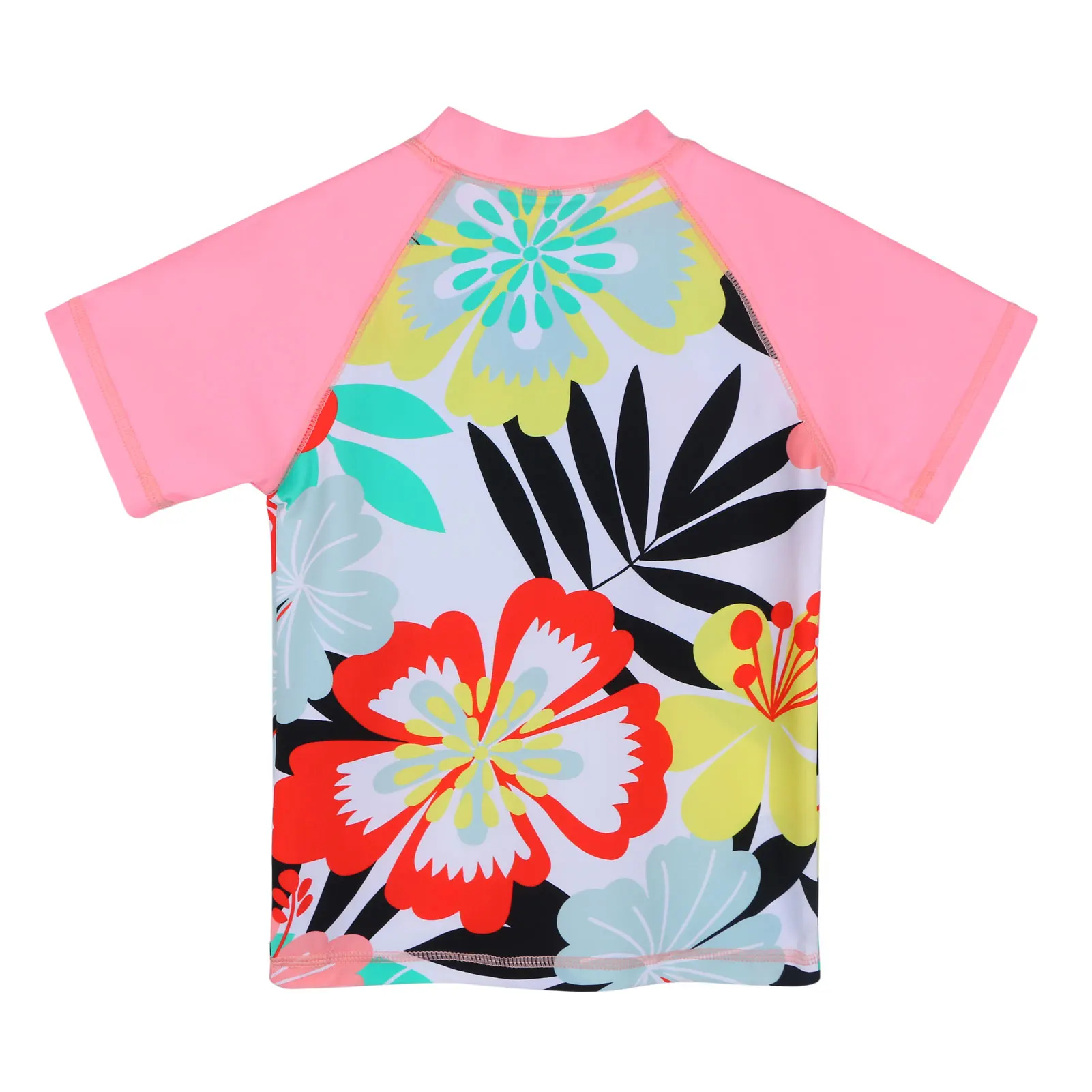 Купальник BAOHULU с коротким рукавом для девочек розовый купальник из двух частей